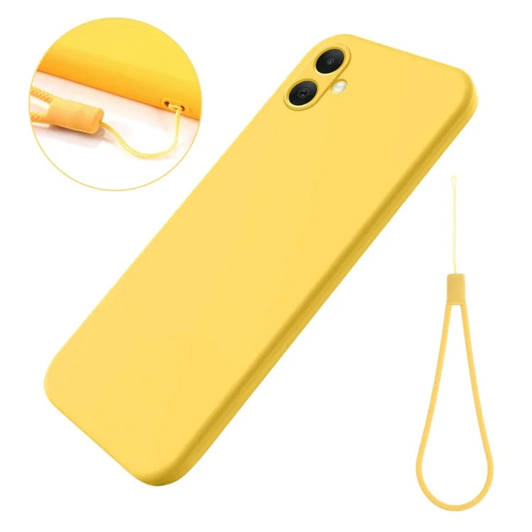 For Samsung Galaxy A05 4G Case Anti-Scratch Phone Cover Liquid Silicone Phone Shell with Strap