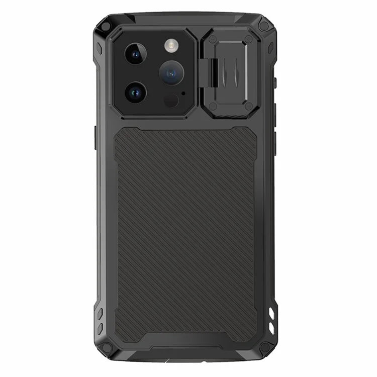 For iPhone 14 Pro Case Aluminum Alloy+Silicone Phone Cover with Kickstand