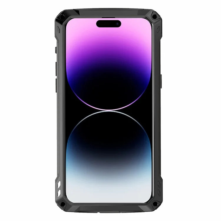 For iPhone 14 Pro Case Aluminum Alloy+Silicone Phone Cover with Kickstand