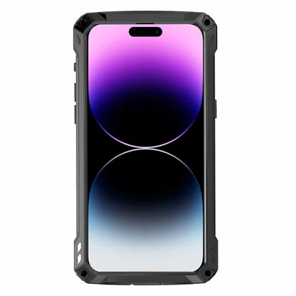 For iPhone 14 Pro Case Aluminum Alloy+Silicone Phone Cover with Kickstand