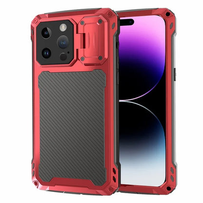 For iPhone 14 Pro Case Aluminum Alloy+Silicone Phone Cover with Kickstand