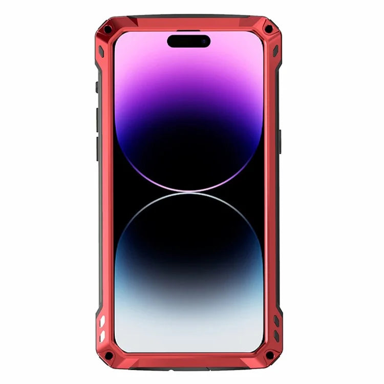 For iPhone 14 Pro Case Aluminum Alloy+Silicone Phone Cover with Kickstand