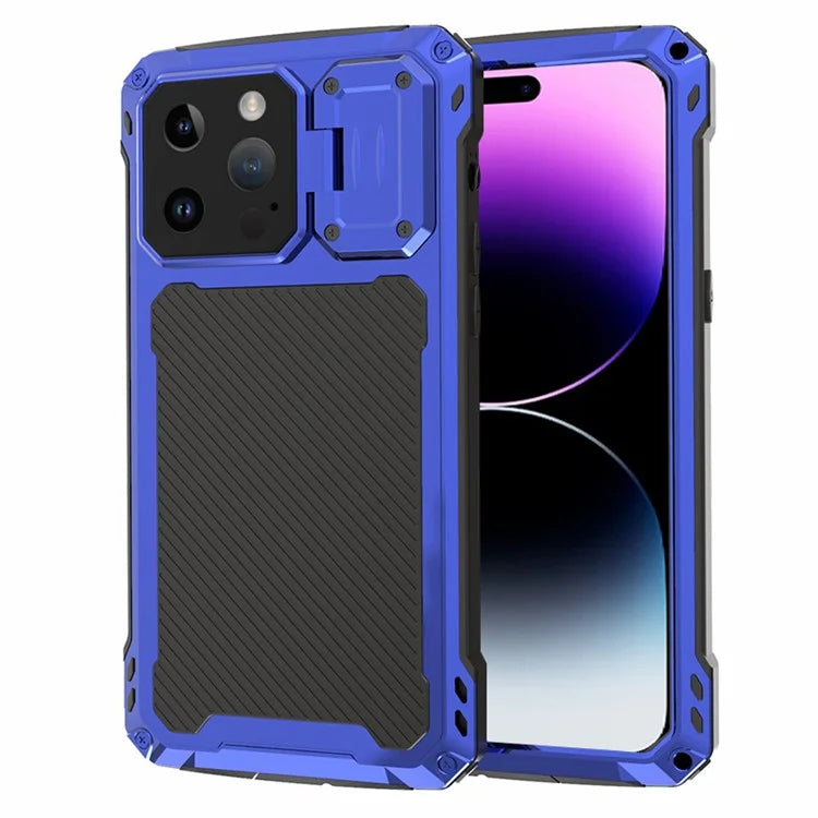For iPhone 14 Pro Case Aluminum Alloy+Silicone Phone Cover with Kickstand