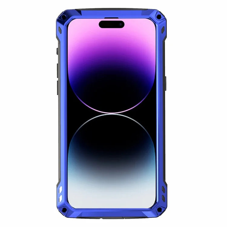 For iPhone 14 Pro Case Aluminum Alloy+Silicone Phone Cover with Kickstand