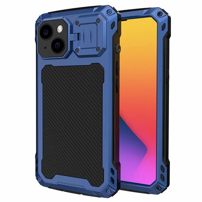Anti-Drop Kickstand Case for iPhone 14 Case Aluminum Alloy+Silicone Phone Cover