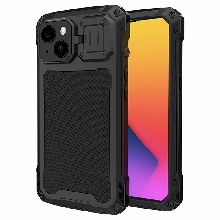 Anti-Drop Kickstand Case for iPhone 14 Case Aluminum Alloy+Silicone Phone Cover