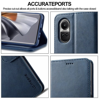 LC.IMEEKE For Oppo Reno10 Pro 5G (Global) / Reno10 5G (Global) Case PU Leather Stand Phone Wallet Cover