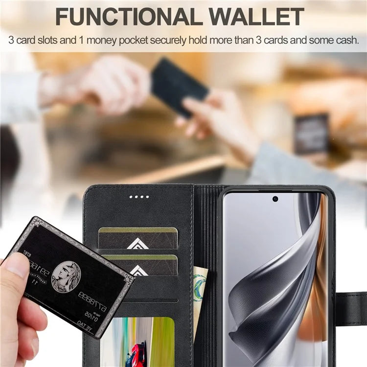 LC.IMEEKE For Oppo Reno10 Pro 5G (Global) / Reno10 5G (Global) Case PU Leather Stand Phone Wallet Cover