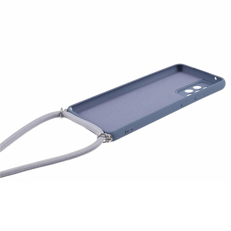 For Samsung Galaxy A73 5G Case Rubberized TPU Back Cover with Long Lanyard