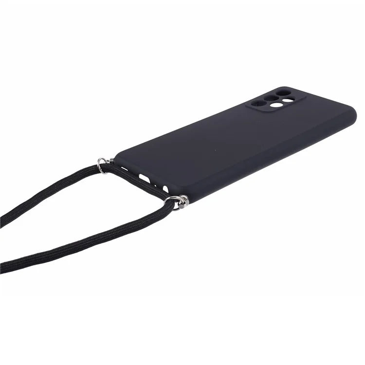 For Samsung Galaxy A73 5G Case Rubberized TPU Back Cover with Long Lanyard