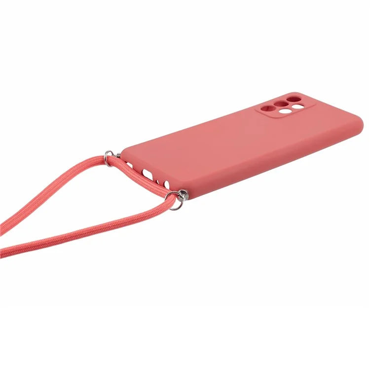 For Samsung Galaxy A73 5G Case Rubberized TPU Back Cover with Long Lanyard