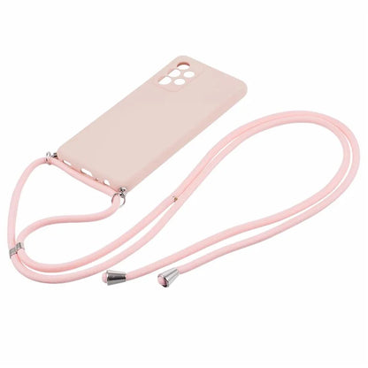 For Samsung Galaxy A73 5G Case Rubberized TPU Back Cover with Long Lanyard