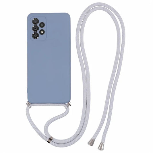 For Samsung Galaxy A23 4G / A23 5G (Global Version) Case Rubberized Phone Cover with Long Lanyard