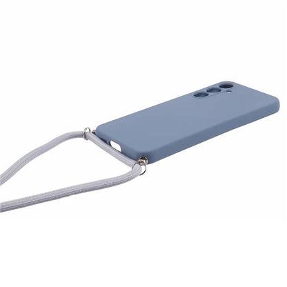 For Samsung Galaxy S23 FE Case Fiber Lining TPU Back Cover with Long Lanyard