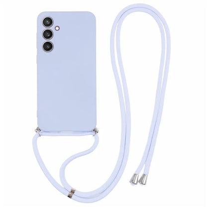 For Samsung Galaxy S23 FE Case Fiber Lining TPU Back Cover with Long Lanyard