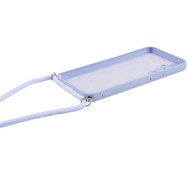 For Samsung Galaxy S23 FE Case Fiber Lining TPU Back Cover with Long Lanyard