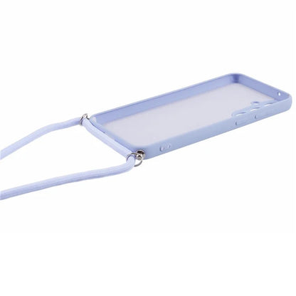 For Samsung Galaxy S23 FE Case Fiber Lining TPU Back Cover with Long Lanyard