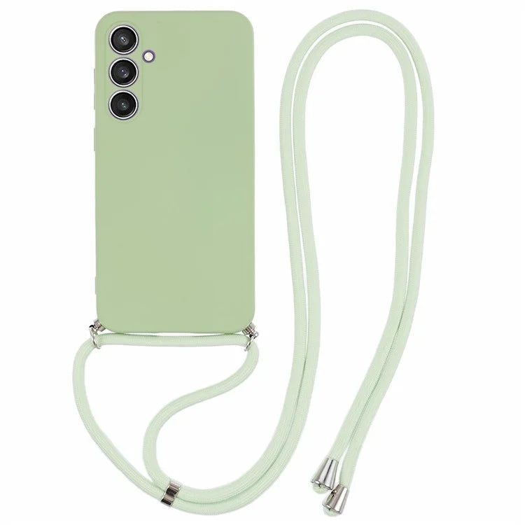 For Samsung Galaxy S23 FE Case Fiber Lining TPU Back Cover with Long Lanyard
