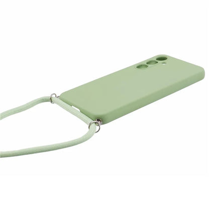For Samsung Galaxy S23 FE Case Fiber Lining TPU Back Cover with Long Lanyard