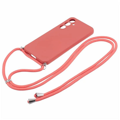 For Samsung Galaxy S23 FE Case Fiber Lining TPU Back Cover with Long Lanyard