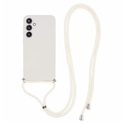 For Samsung Galaxy S23 FE Case Fiber Lining TPU Back Cover with Long Lanyard