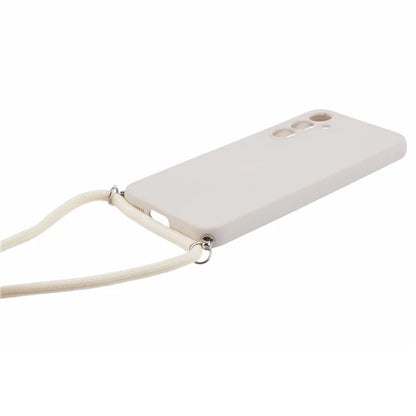 For Samsung Galaxy S23 FE Case Fiber Lining TPU Back Cover with Long Lanyard