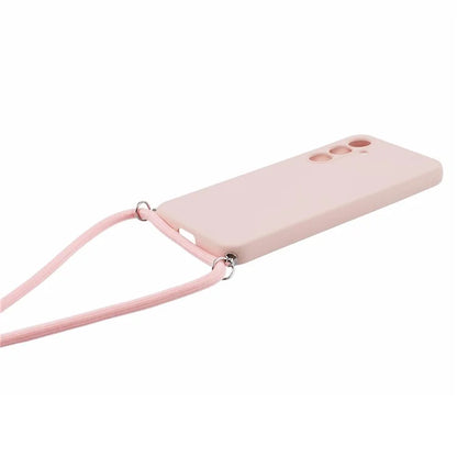 For Samsung Galaxy S23 FE Case Fiber Lining TPU Back Cover with Long Lanyard