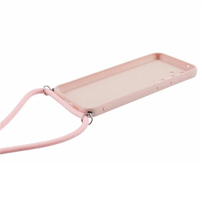 For Samsung Galaxy S23 FE Case Fiber Lining TPU Back Cover with Long Lanyard