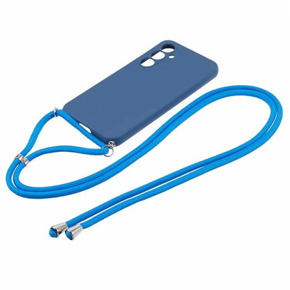 For Samsung Galaxy S23 FE Case Fiber Lining TPU Back Cover with Long Lanyard