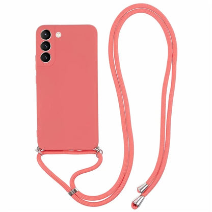For Samsung Galaxy S22 5G Case Fiber Lining TPU Phone Cover with Long Lanyard
