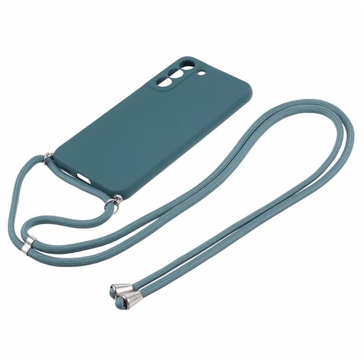 For Samsung Galaxy S22 5G Case Fiber Lining TPU Phone Cover with Long Lanyard
