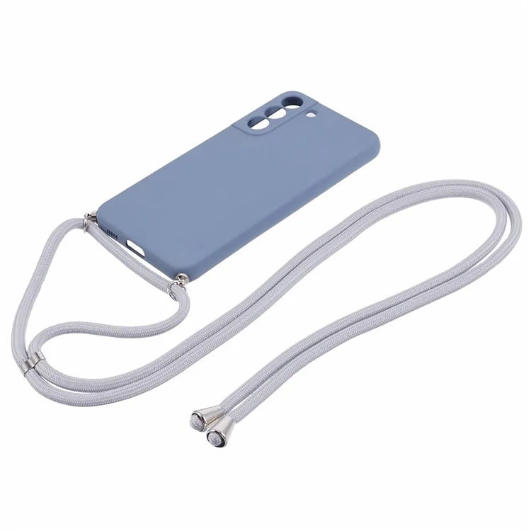 For Samsung Galaxy S22+ 5G Case Anti-scratch Rubberized Cover with Long Lanyard