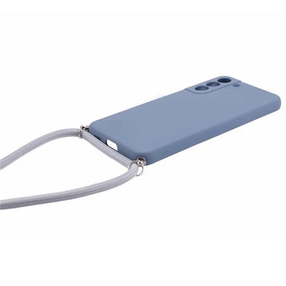 For Samsung Galaxy S22+ 5G Case Anti-scratch Rubberized Cover with Long Lanyard