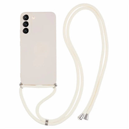 For Samsung Galaxy S22+ 5G Case Anti-scratch Rubberized Cover with Long Lanyard