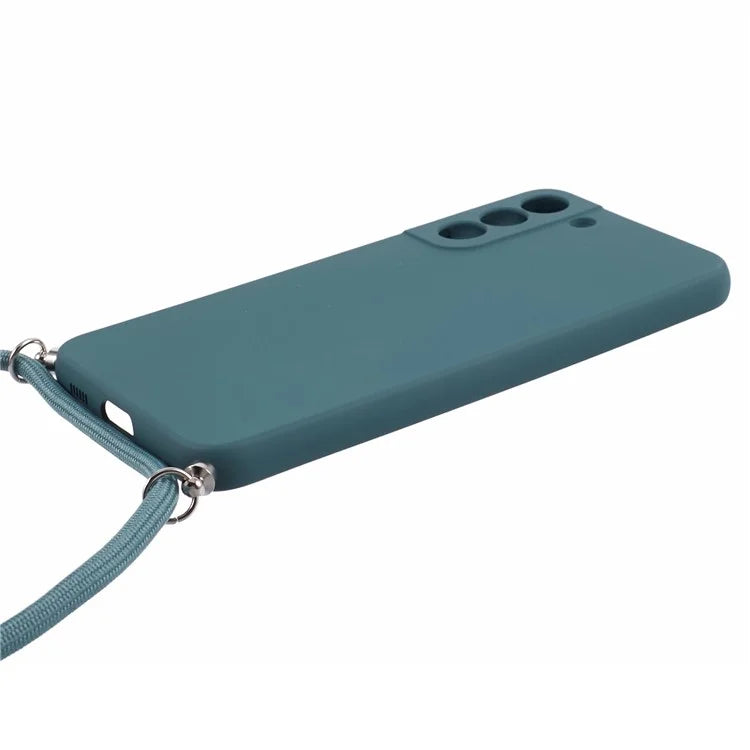 For Samsung Galaxy S22+ 5G Case Anti-scratch Rubberized Cover with Long Lanyard