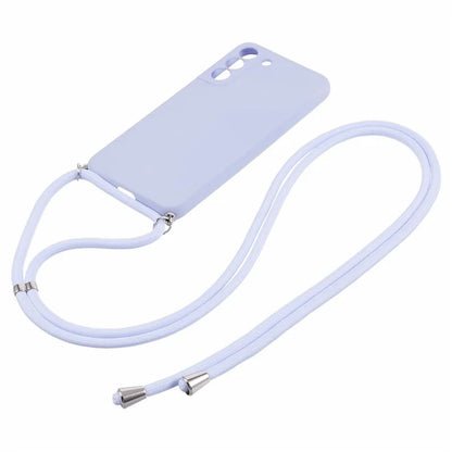 For Samsung Galaxy S22+ 5G Case Anti-scratch Rubberized Cover with Long Lanyard