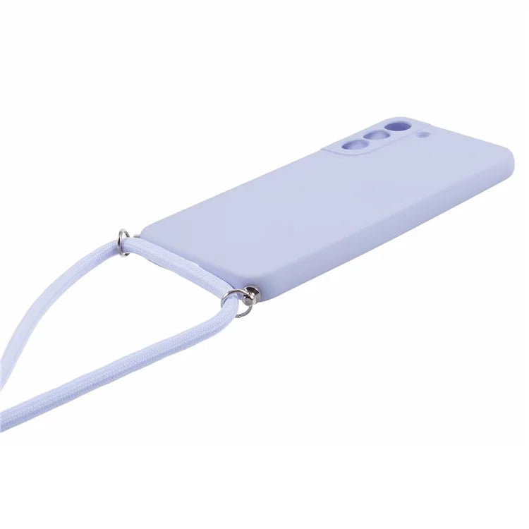 For Samsung Galaxy S22+ 5G Case Anti-scratch Rubberized Cover with Long Lanyard