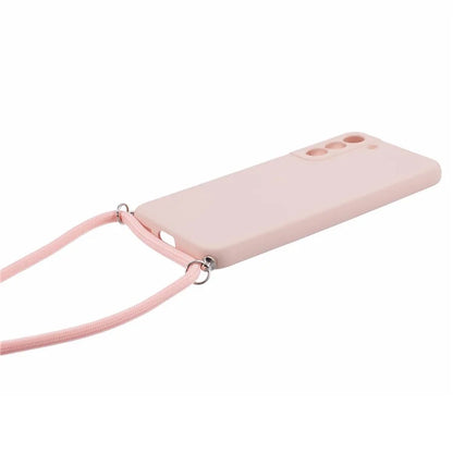 For Samsung Galaxy S22+ 5G Case Anti-scratch Rubberized Cover with Long Lanyard