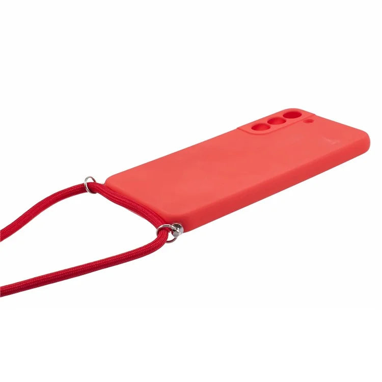 For Samsung Galaxy S22+ 5G Case Anti-scratch Rubberized Cover with Long Lanyard