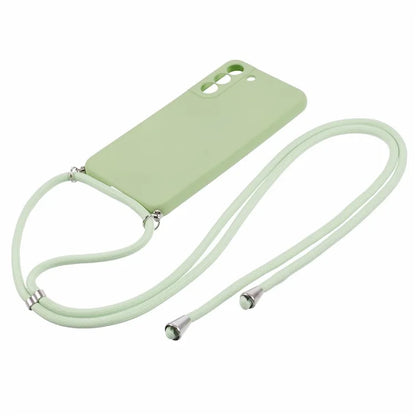 For Samsung Galaxy S22+ 5G Case Anti-scratch Rubberized Cover with Long Lanyard