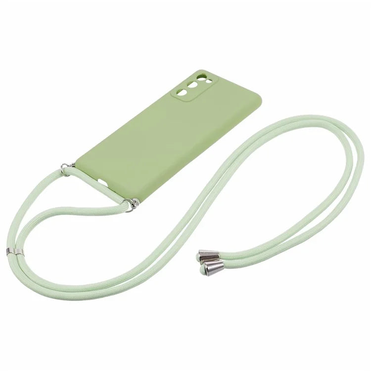 For Samsung Galaxy S20 FE / FE 5G / S20 Lite / S20 FE 2022 Case Rubberized TPU Cover with Long Lanyard