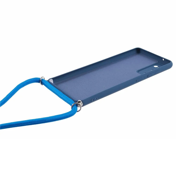 For Samsung Galaxy S20 FE / FE 5G / S20 Lite / S20 FE 2022 Case Rubberized TPU Cover with Long Lanyard