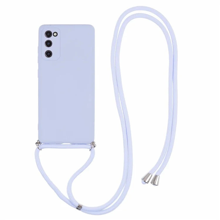 For Samsung Galaxy S20 FE / FE 5G / S20 Lite / S20 FE 2022 Case Rubberized TPU Cover with Long Lanyard