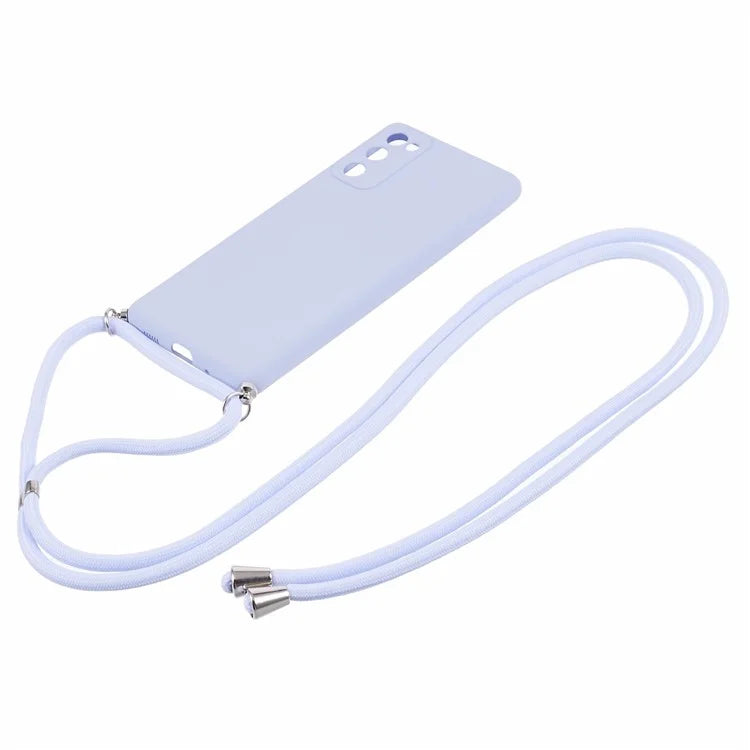 For Samsung Galaxy S20 FE / FE 5G / S20 Lite / S20 FE 2022 Case Rubberized TPU Cover with Long Lanyard