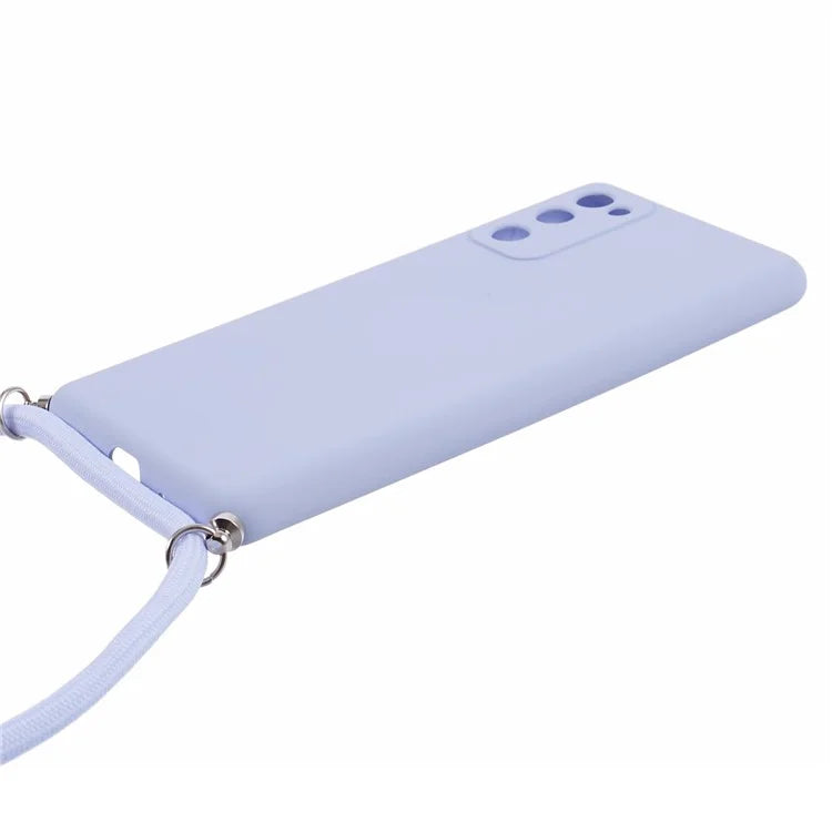 For Samsung Galaxy S20 FE / FE 5G / S20 Lite / S20 FE 2022 Case Rubberized TPU Cover with Long Lanyard