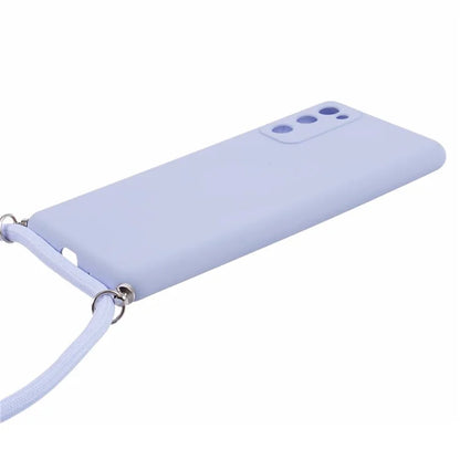 For Samsung Galaxy S20 FE / FE 5G / S20 Lite / S20 FE 2022 Case Rubberized TPU Cover with Long Lanyard