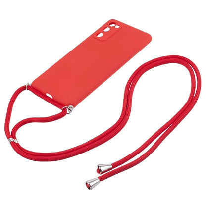 For Samsung Galaxy S20 FE / FE 5G / S20 Lite / S20 FE 2022 Case Rubberized TPU Cover with Long Lanyard