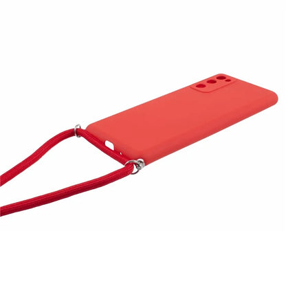 For Samsung Galaxy S20 FE / FE 5G / S20 Lite / S20 FE 2022 Case Rubberized TPU Cover with Long Lanyard