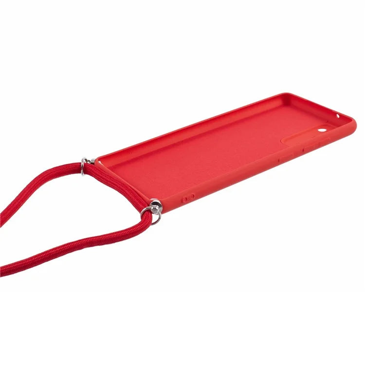For Samsung Galaxy S20 FE / FE 5G / S20 Lite / S20 FE 2022 Case Rubberized TPU Cover with Long Lanyard
