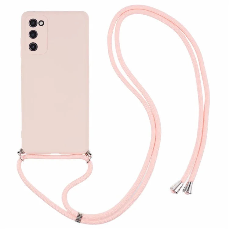 For Samsung Galaxy S20 FE / FE 5G / S20 Lite / S20 FE 2022 Case Rubberized TPU Cover with Long Lanyard